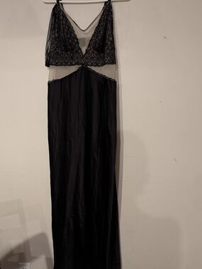 Black Lace & Sheer Maxi Slip Dress
